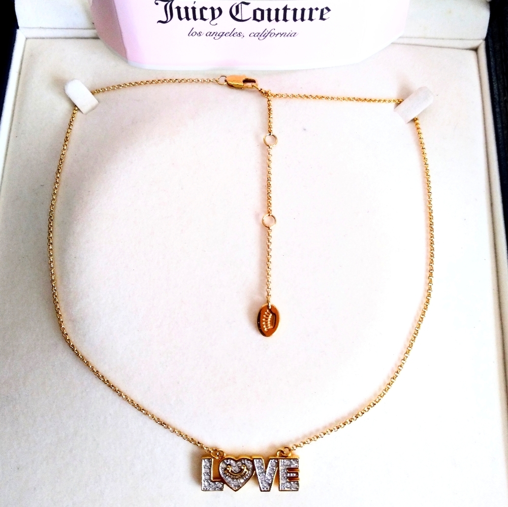 Stylish Juciy Couture  Love Rhinestone Necklace